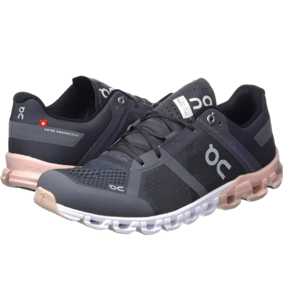 On Running Women's Athletic Shoes - Black and Pink - Picture 1 of 11